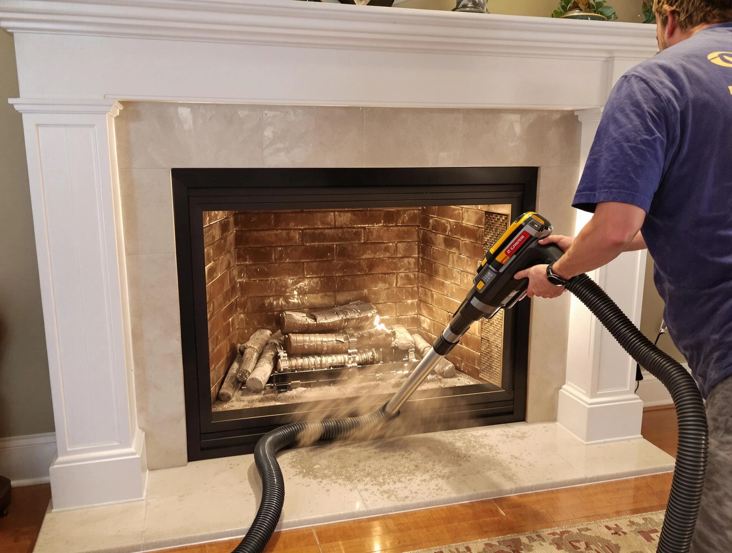 Fireplace cleaning performed by Leominster Chimney Sweep in Leominster, MA