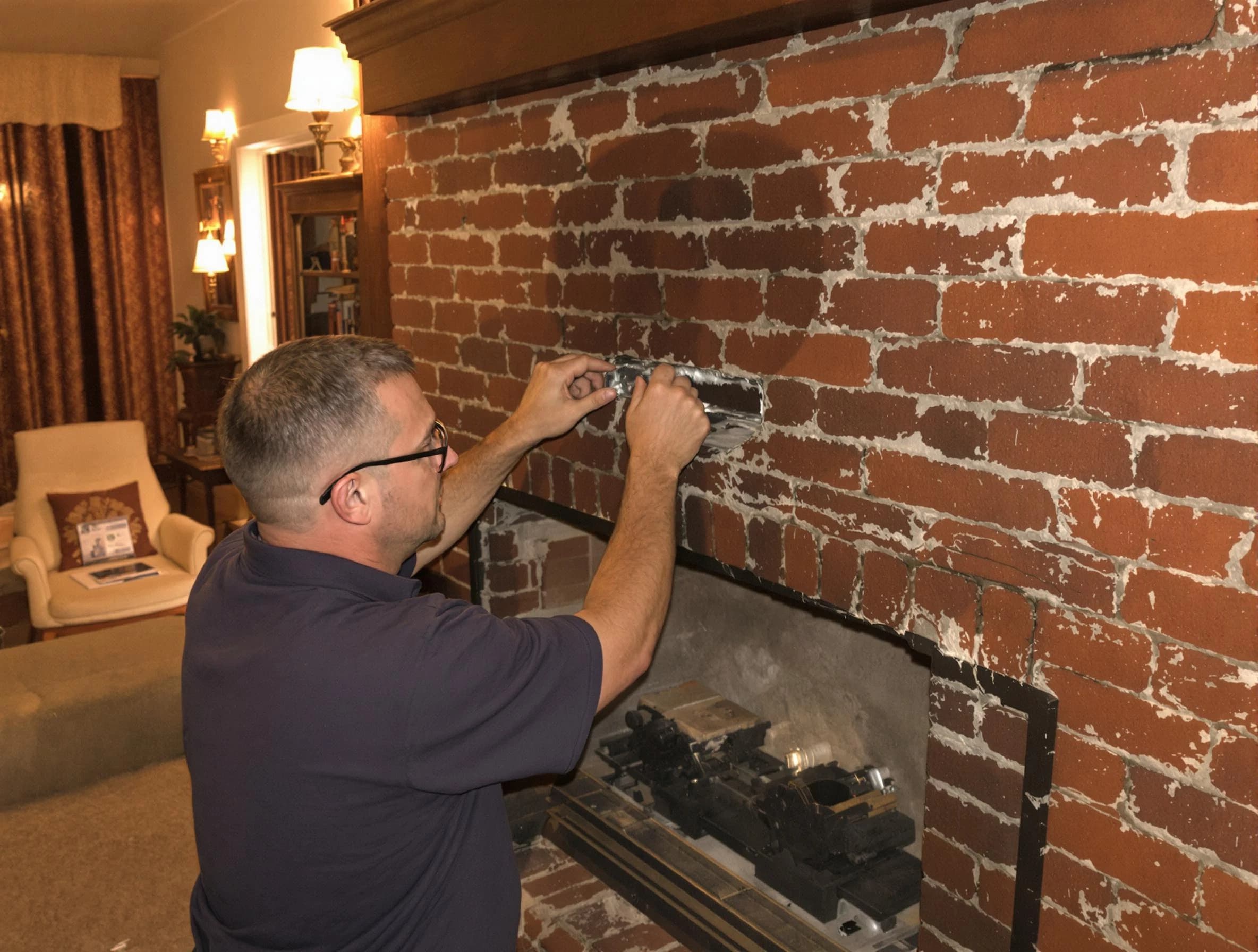 Leominster Chimney Sweep expert fixing a fireplace in Leominster, MA