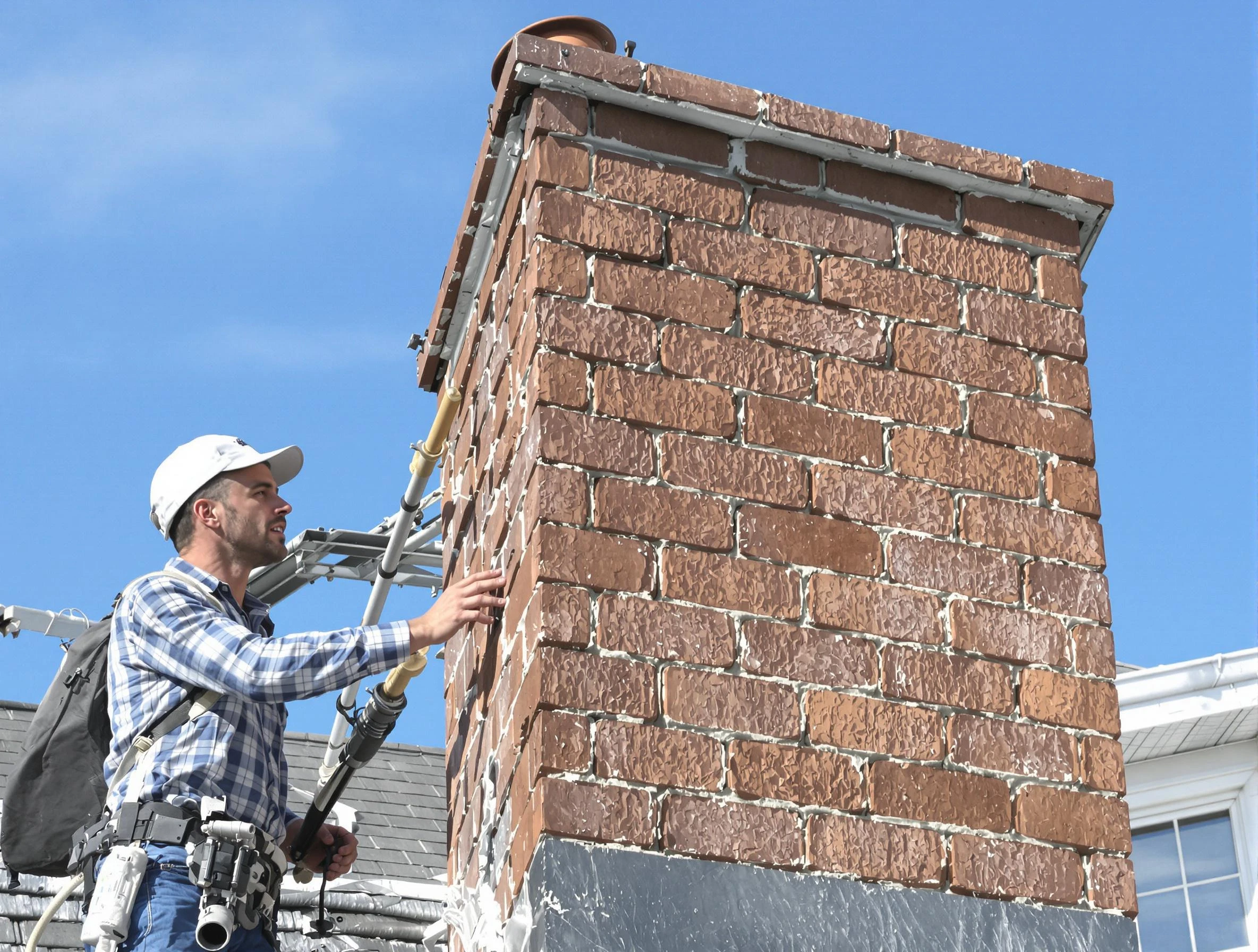 Brickwork for a chimney rebuild by Leominster Chimney Sweep in Leominster, MA