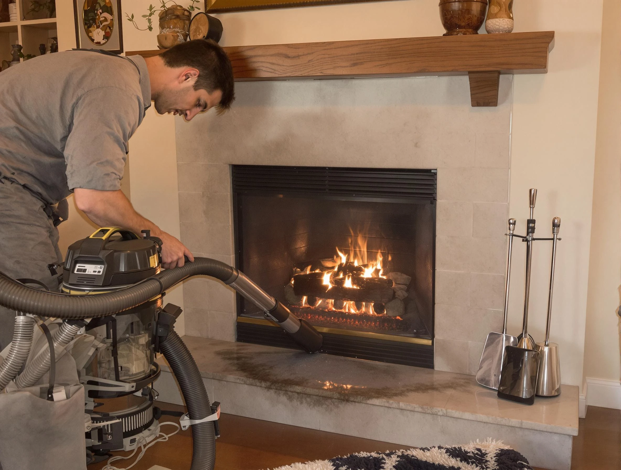 Routine fireplace upkeep by Leominster Chimney Sweep in Leominster, MA